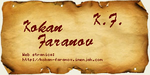 Kokan Faranov vizit kartica